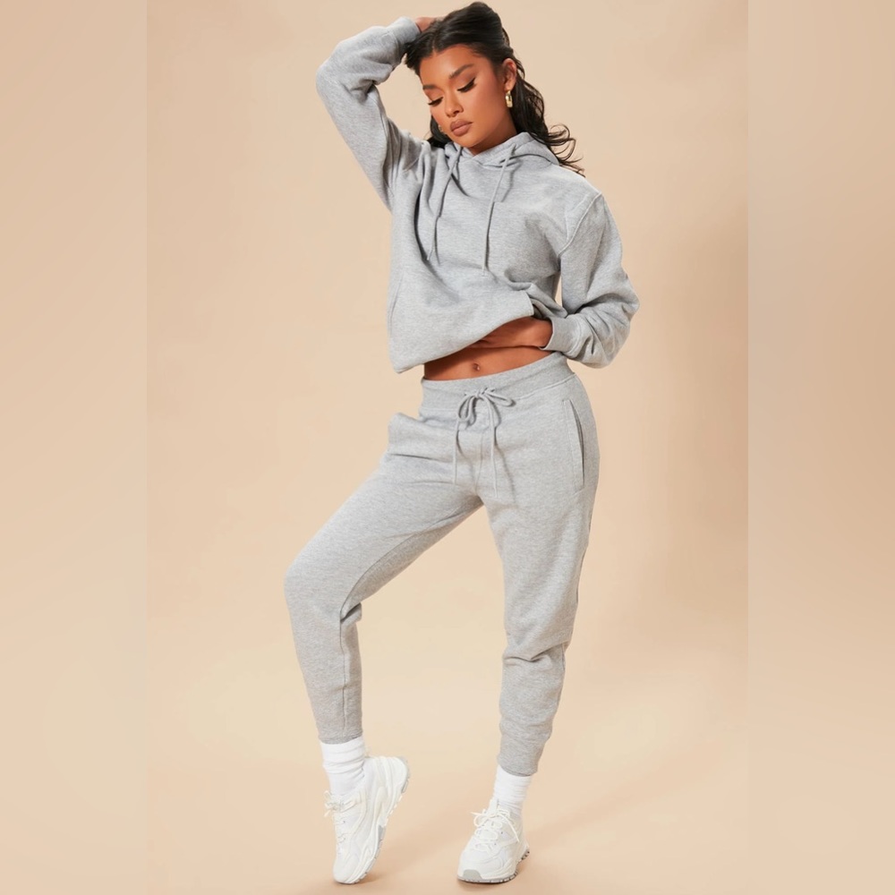 Fashionova Stole Your Boyfriend Oversized Hoodie & Jogger Set Heather Gray